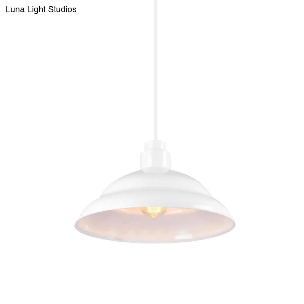 Double Bubble Pendant Lamp - Retro Style 1-Light Metallic Ceiling Light For Coffee Shop Black/White