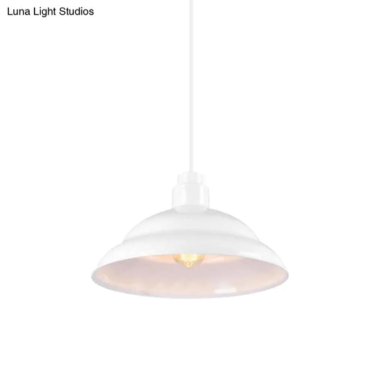 Double Bubble Pendant Lamp - Retro Style 1-Light Metallic Ceiling Light For Coffee Shop Black/White