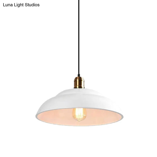 Retro Double Bubble Pendant Lamp: Metallic 1-Light Hanging Ceiling Light In Black/White For Coffee