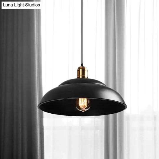 Retro Double Bubble Pendant Lamp: Metallic 1-Light Hanging Ceiling Light In Black/White For Coffee