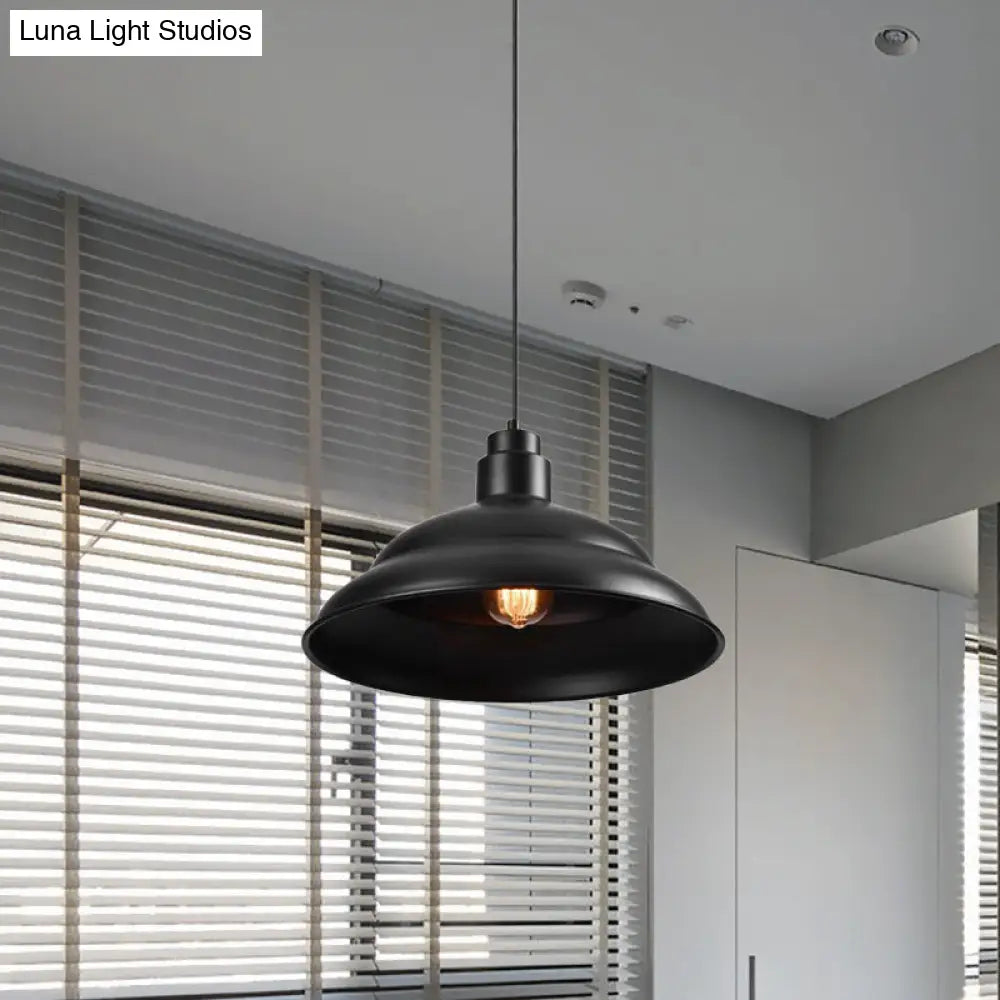 Double Bubble Pendant Lamp - Retro Style 1-Light Metallic Ceiling Light For Coffee Shop Black/White