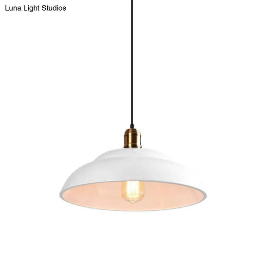 Double Bubble Pendant Lamp - Retro Style 1-Light Metallic Ceiling Light For Coffee Shop Black/White