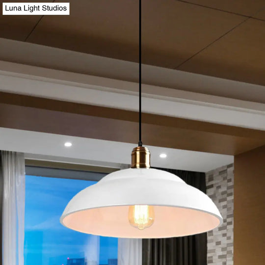Retro Double Bubble Pendant Lamp: Metallic 1-Light Hanging Ceiling Light In Black/White For Coffee