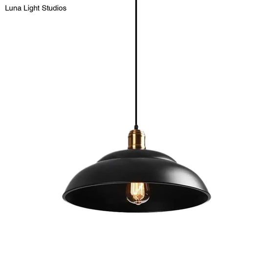 Retro Double Bubble Pendant Lamp: Metallic 1-Light Hanging Ceiling Light In Black/White For Coffee