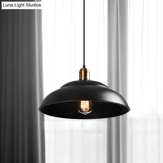 Double Bubble Pendant Lamp - Retro Style 1-Light Metallic Ceiling Light For Coffee Shop Black/White