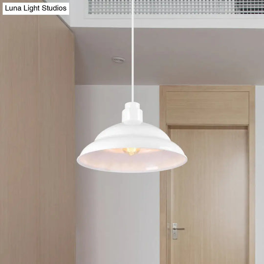 Double Bubble Pendant Lamp - Retro Style 1-Light Metallic Ceiling Light For Coffee Shop Black/White