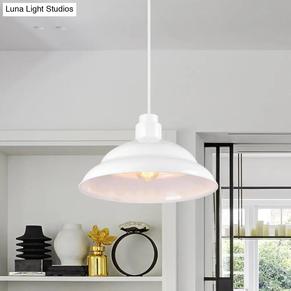 Double Bubble Pendant Lamp - Retro Style 1-Light Metallic Ceiling Light For Coffee Shop Black/White