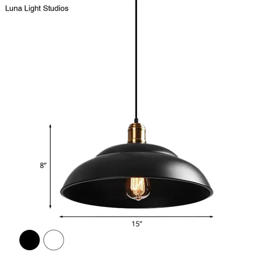 Retro Double Bubble Pendant Lamp: Metallic 1-Light Hanging Ceiling Light In Black/White For Coffee