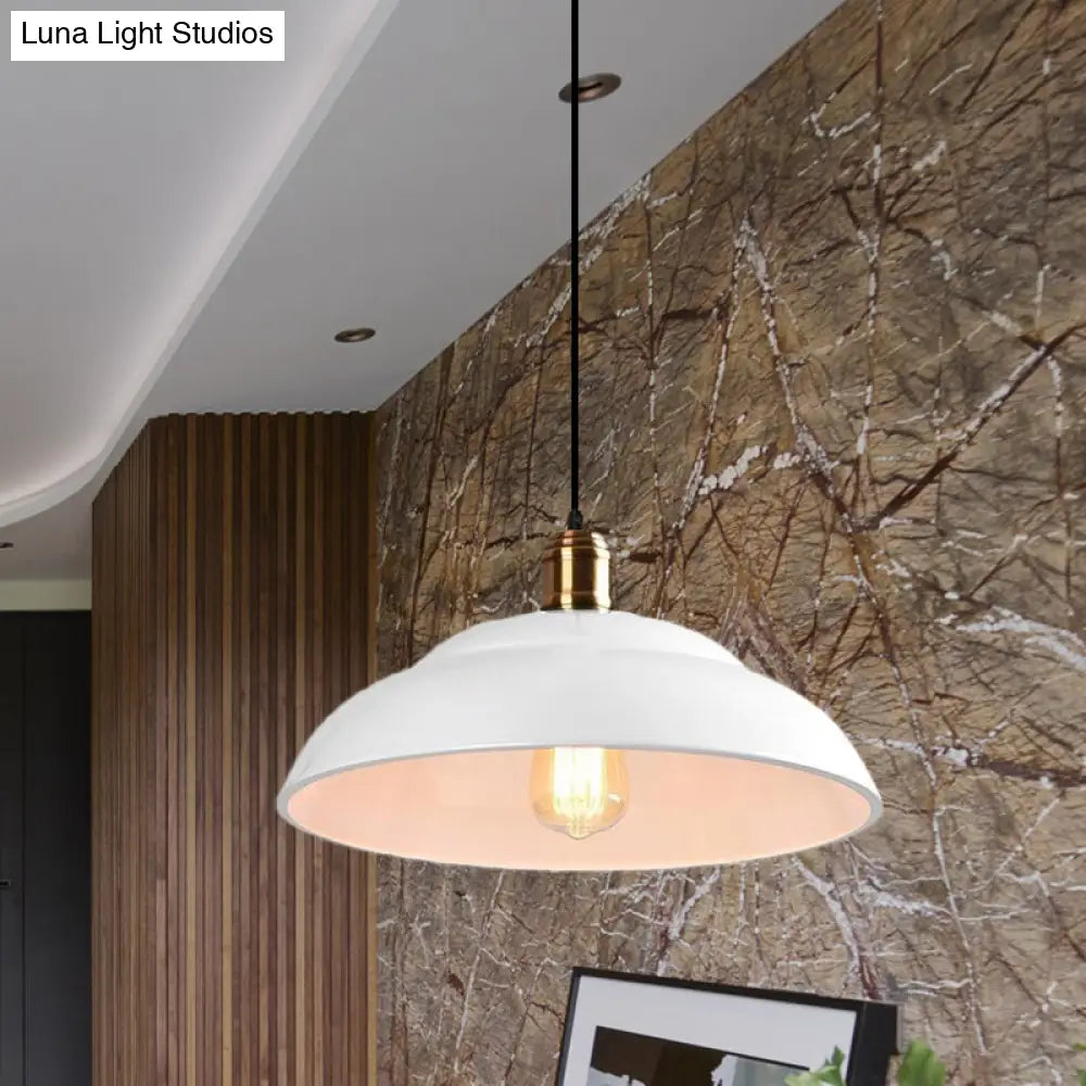Double Bubble Pendant Lamp - Retro Style 1-Light Metallic Ceiling Light For Coffee Shop Black/White