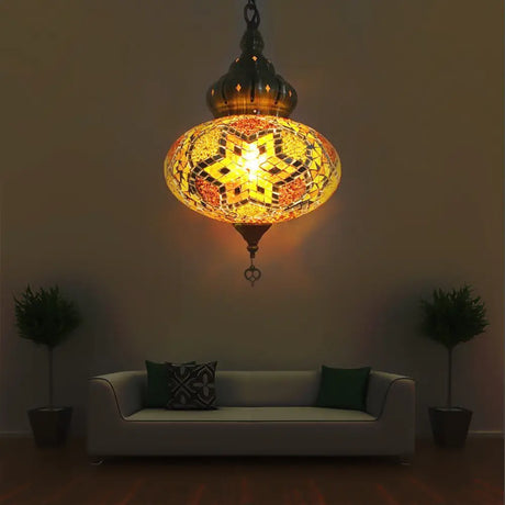 Retro Glass Lantern Suspension Light For Restaurant - Red/Green/Gold 1/3 Heads Ceiling Pendant Gold