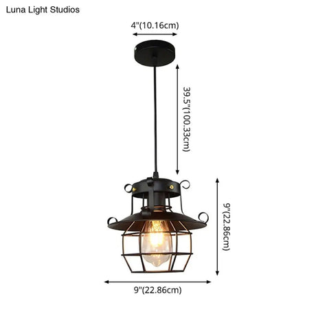 Retro Industrial Metal Cage Hanging Light - Perfect For Coffee Shops
