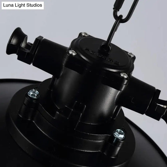 Retro Industrial Metal Hanging Light Kit - 1 Caged Pendant With Chain Perfect For Restaurants