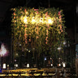 Retro Metal 4-Head Led Island Ceiling Light With Plant Decor For Restaurants Black