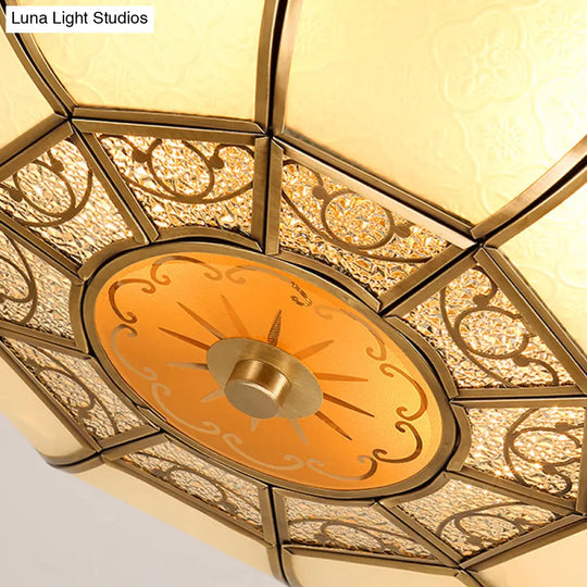 Retro Metal Brass Ceiling Mount Light Fixture - Oval Dining Room Flushmount 3/4/6 Heads