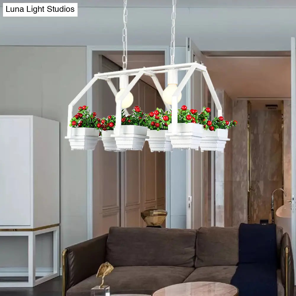 Retro Metal Island Ceiling Light With Black/White 2 Lights - Perfect For Restaurants