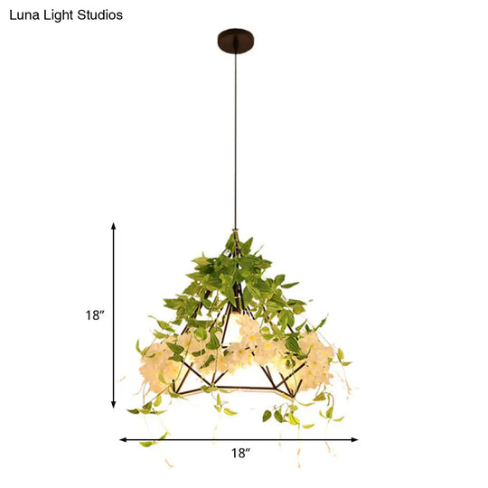 Cherry Blossom Retro Pendant Light - White Led Drop Lamp 10/15/18 Width