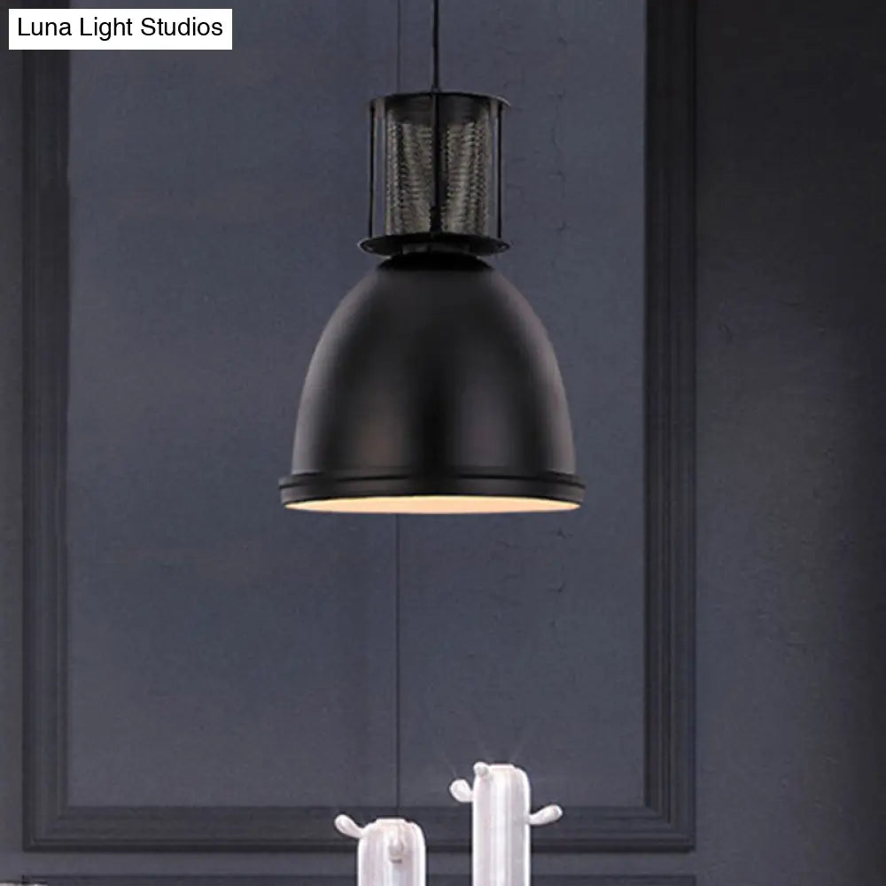 Retro Mesh Dome Pendant Light With Black Metallic Finish - 7.5/11 Width / 7.5