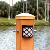 Retro Semi-Cylinder Flush Wall Sconce With Rhombus/Rectangle/Trellis Cage - Black / Solar Trellis