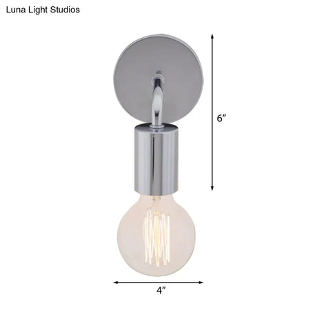 Retro Style Angled Bedroom Wall Sconce Lamp - Metallic 1 Bulb White/Chrome Finish