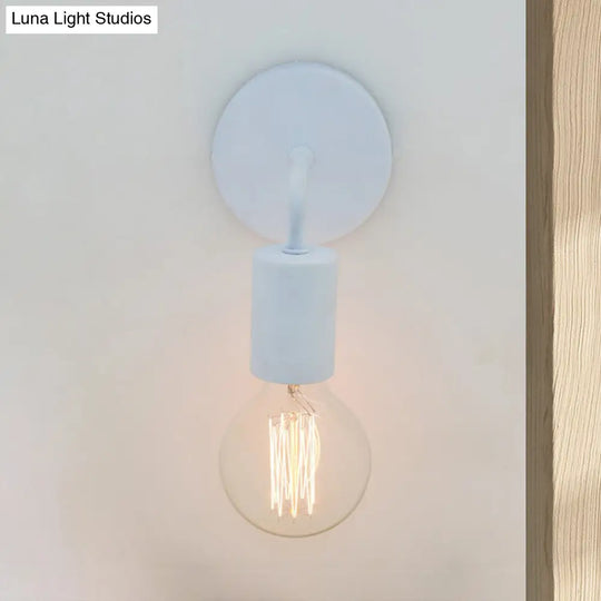 Retro Style Angled Bedroom Wall Sconce Lamp - Metallic 1 Bulb White/Chrome Finish