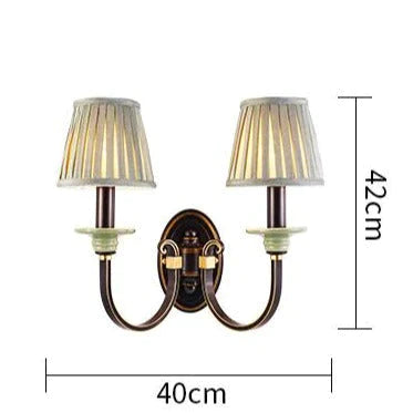 Lampe de chevet de chambre à coucher de style rétro Applique murale en cuivre 
