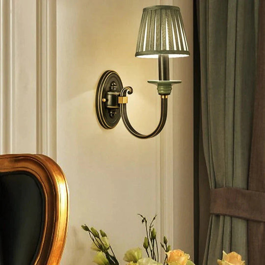 Lampe de chevet de chambre à coucher de style rétro Applique murale en cuivre 