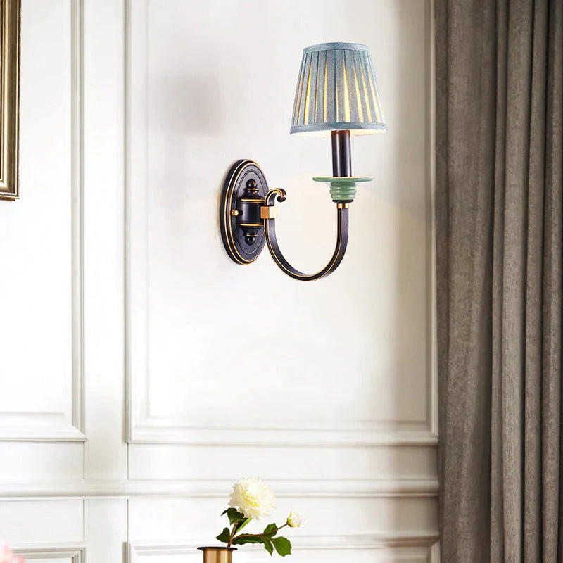 Lampe de chevet de chambre à coucher de style rétro Applique murale en cuivre 