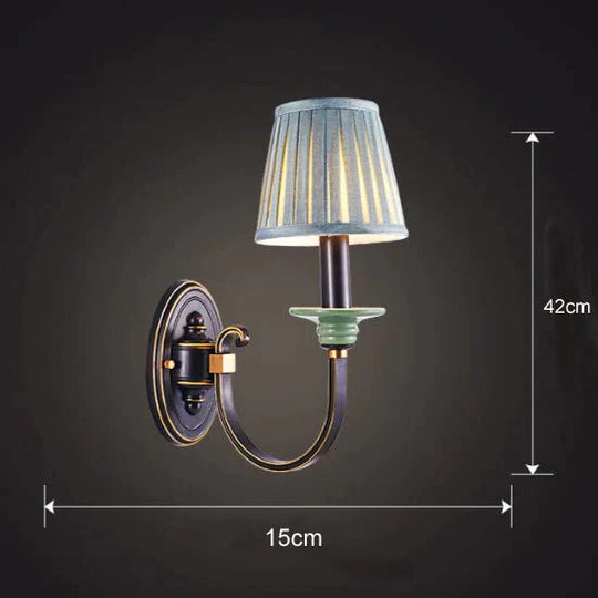 Lampe de chevet de chambre à coucher de style rétro Applique murale en cuivre 
