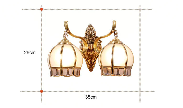 Lampe murale en cuivre d'escalier de salon de chevet de chambre à coucher de style rétro