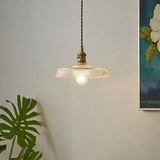 Retro Style Clear Glass Pendant Light For Restaurants With Single Head Suspension