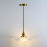 Retro Style Glass Pendant Ceiling Light - Gold Shaded Suspension Lighting For Restaurants / D
