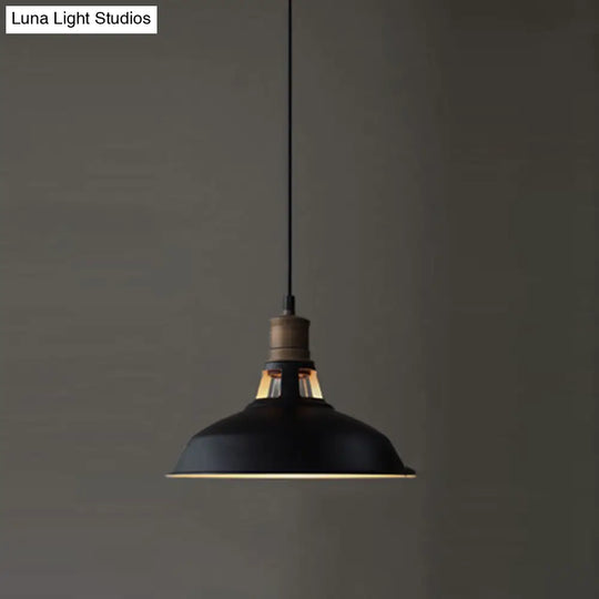 Retro Style Pot Cover Pendant Ceiling Light - Vintage Iron Suspension Lighting For Bars