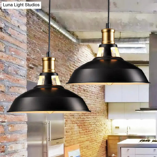 Retro Style Pot Cover Pendant Ceiling Light - Vintage Iron Suspension Lighting For Bars
