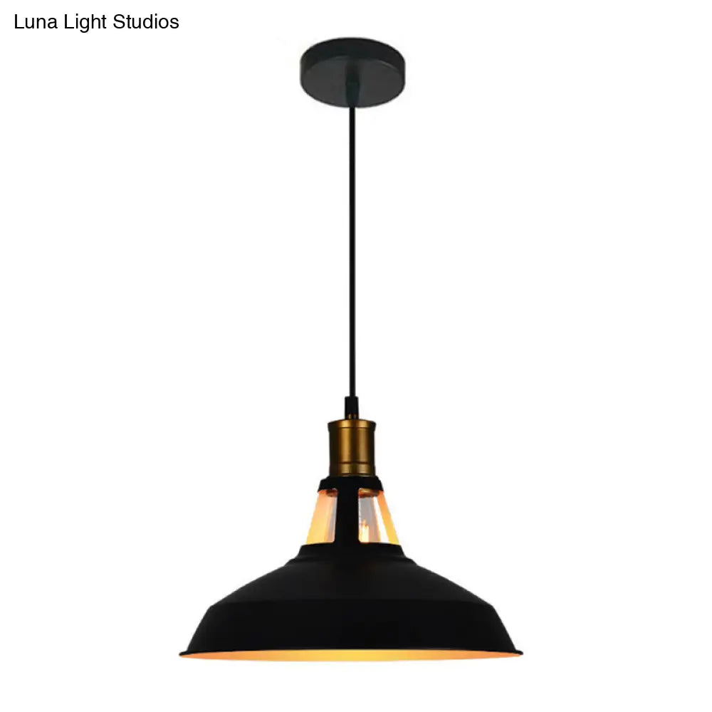 Retro Style Pot Cover Pendant Ceiling Light - Vintage Iron Suspension Lighting For Bars