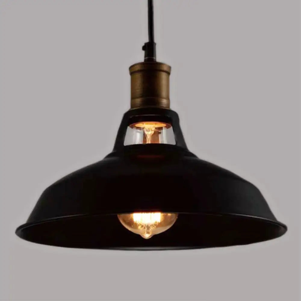 Retro Style Iron Pendant Ceiling Light - 1 Head Suspension Lighting For Bars Black / 10.5’