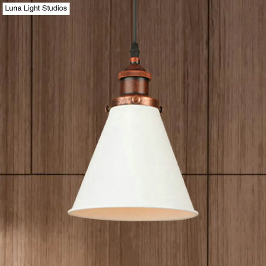 Retro Style Metal Pendant Light With Black/Chrome/Rust Finish - Ideal For Kitchen 1 Bulb Hanging