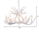 Retro-Style White Resin Antler Chandelier Pendant Light For Living Room 4 /