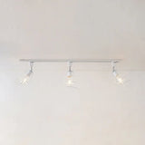 Retro Style Wire Cage Ceiling Light With Conical Shade - Rotatable Black/White Metal Shopify White