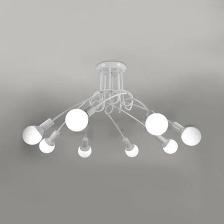 Retro Twist Arm Semi Flush Mount Ceiling Light - 3/5-Head Stylish Kitchen Lighting In Black/White 8