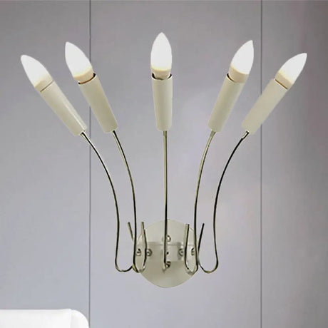 Rocket Wall Lamp - Contemporary Metal Sconce With 5 Lights For Living Room Chrome