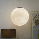 Romantic Modern 1-Light White Glass Moon Pendulum Ceiling Hang Lamp 10’/12’/16’ Wide / 10’