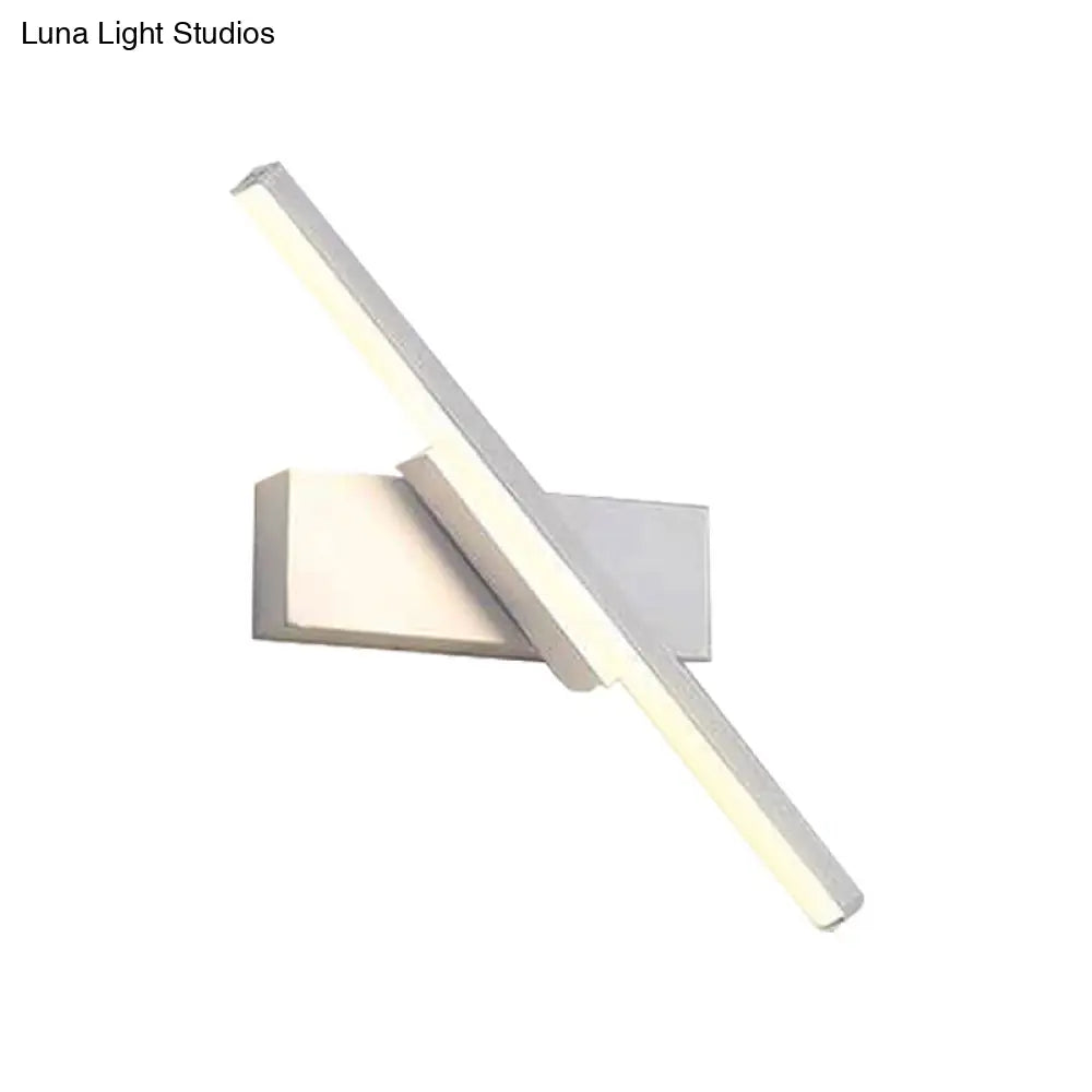 Rotatable Acrylic Linear Led Sconce Light - Simplicity Black/White Wall Lighting Fixture (White/Warm