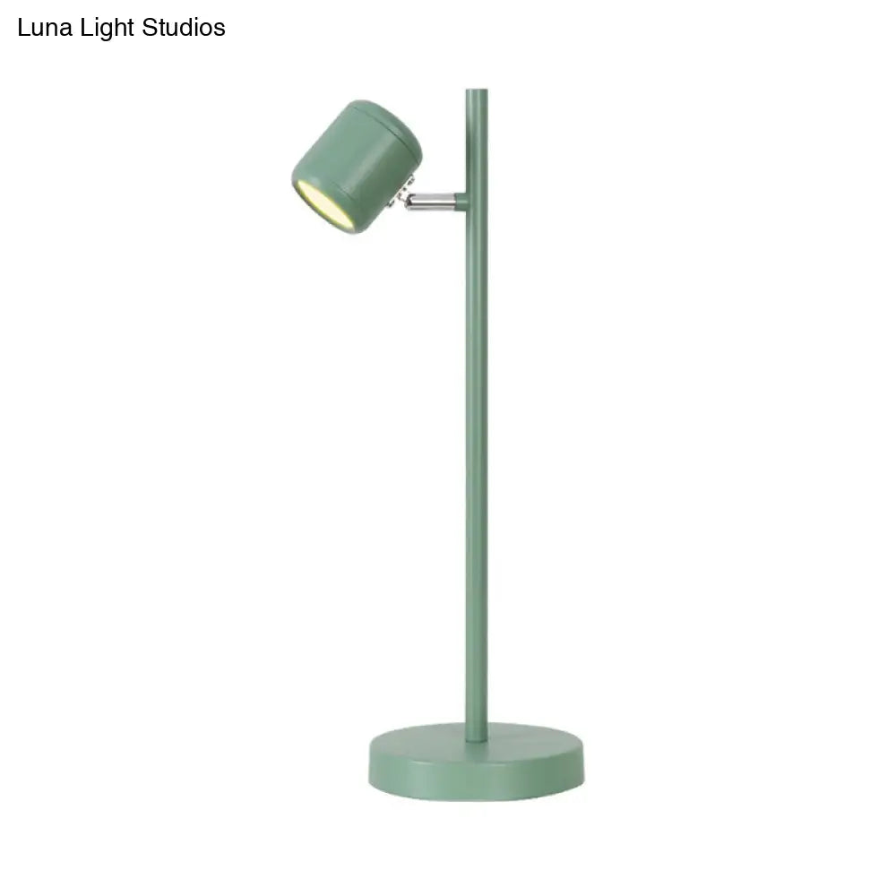 Rotatable Childrens Bedroom Desk Light Metal Macaron Reading Lamp With Plug-In Cord