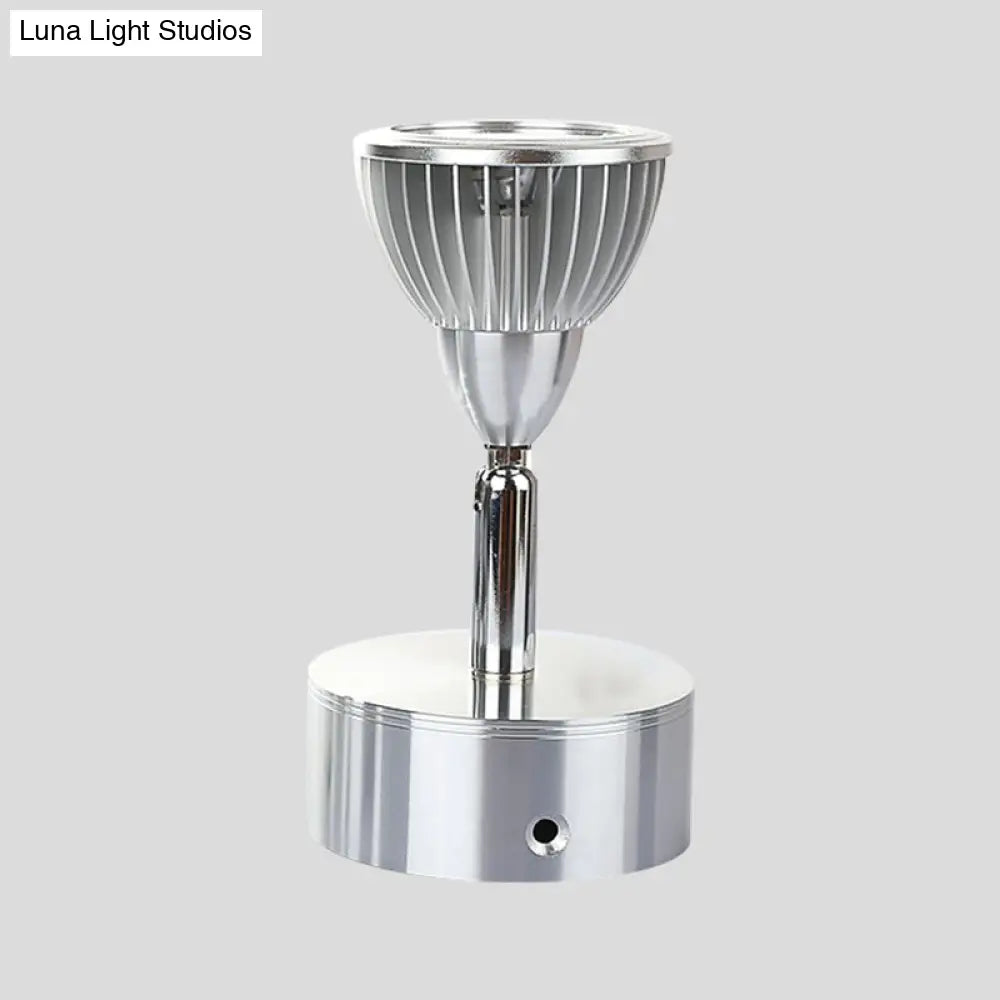 Rotatable Industrial Mini Wall Sconce - Chrome Finish 1-Light Mount