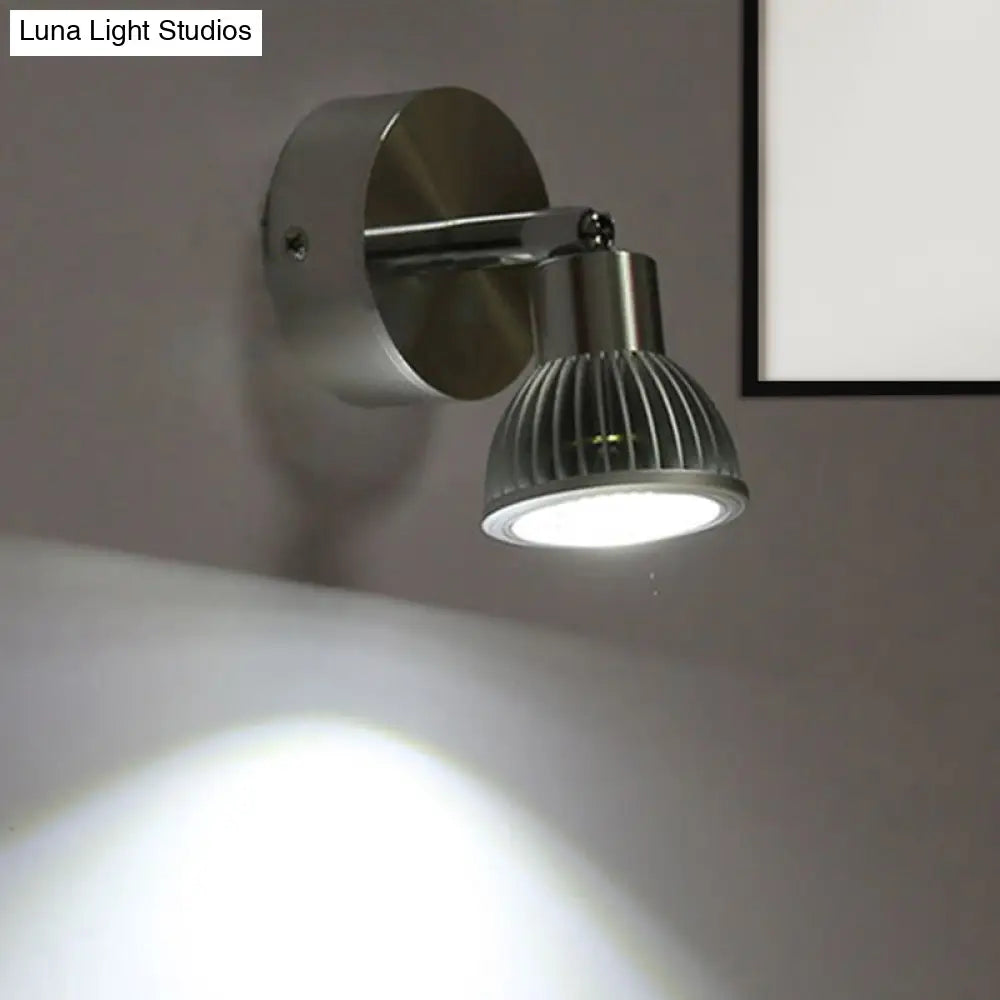 Rotatable Industrial Mini Wall Sconce - Chrome Finish 1-Light Mount