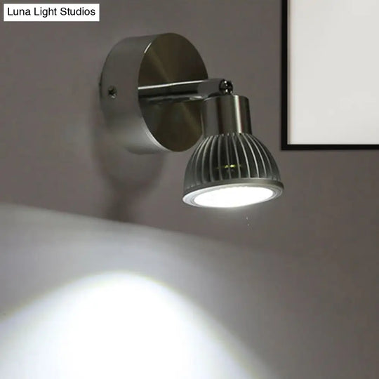 Rotatable Industrial Mini Wall Sconce - Chrome Finish 1-Light Mount