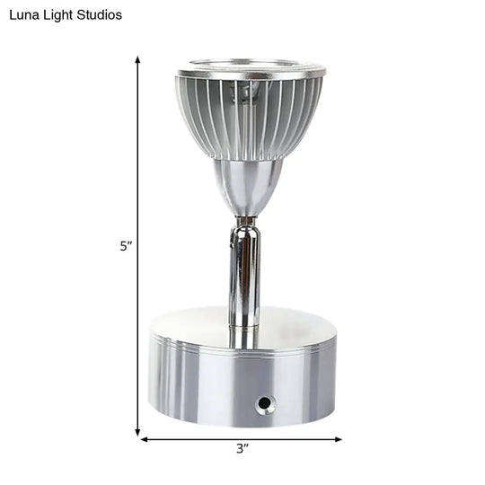 Rotatable Industrial Mini Wall Sconce - Chrome Finish 1-Light Mount