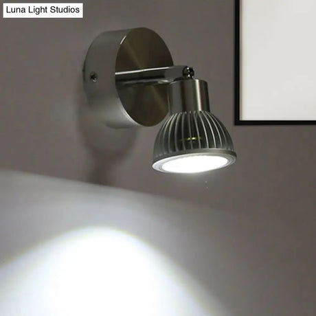 Rotatable Industrial Mini Wall Sconce - Chrome Finish 1-Light Mount