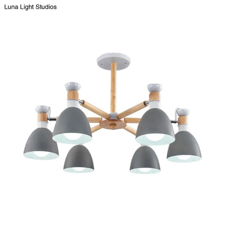 Rotatable Metal Bowl Chandelier - Kindergarten Macaron Hanging Light