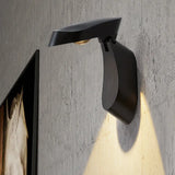 Rotatable Oval Wall Sconce - Modern Metal Led Bedside Light In White/Black/Gold Finish Black